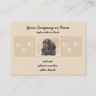 Carte De Visite English Toy Spaniel Peinture Animal Art original