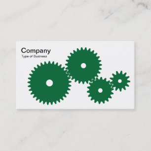 Carte De Visite Engrenages - Vert de la forêt sur blanc