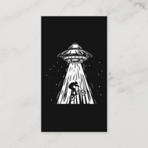 Carte De Visite Enlèvement d'un Alien Ufo Biker à vélo amusant