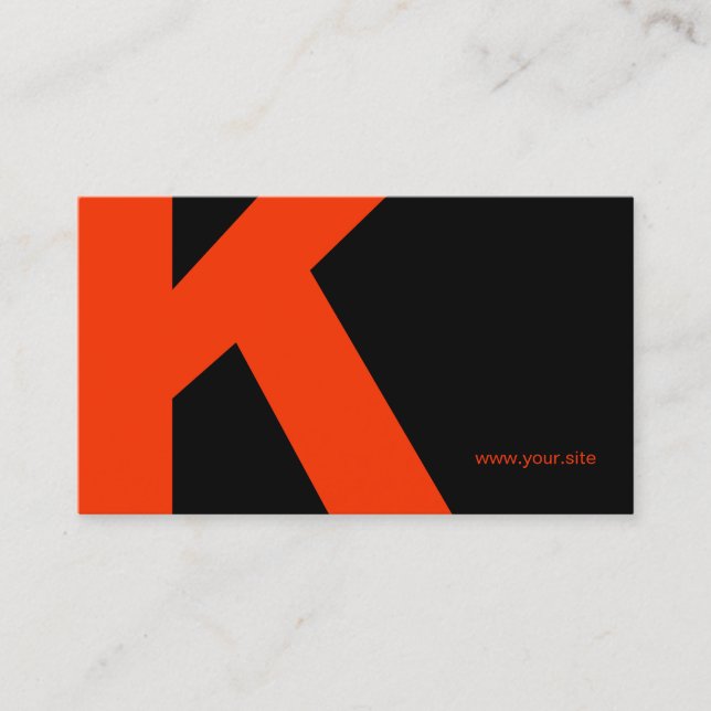 Carte de visite énorme intemporel de lettre (noir (Devant)