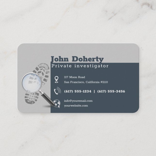 Carte De Visite Enquête privée | Inspecteur professionnel (Devant)