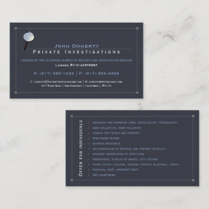 Carte De Visite Enquêtes privées   Inspecteur professionnel