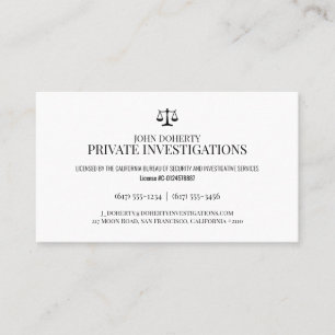 Carte De Visite Enquêtes privées   Inspecteur professionnel