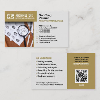 Carte De Visite Enquêtes privées | Inspecteur professionnel