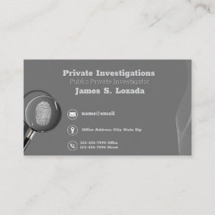 Carte De Visite Enquêteur privé gris