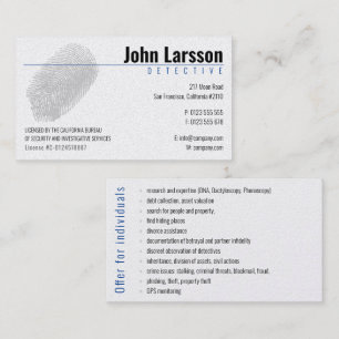 Carte De Visite Enquêteur privé   Inspecteur
