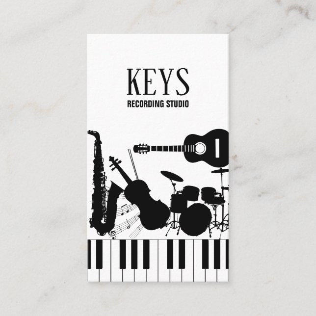 Carte De Visite Enregistrement Studio Music Shop (Devant)