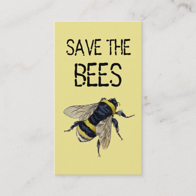 Carte De Visite Enregistrer les abeilles avec conseils sur comment (Devant)