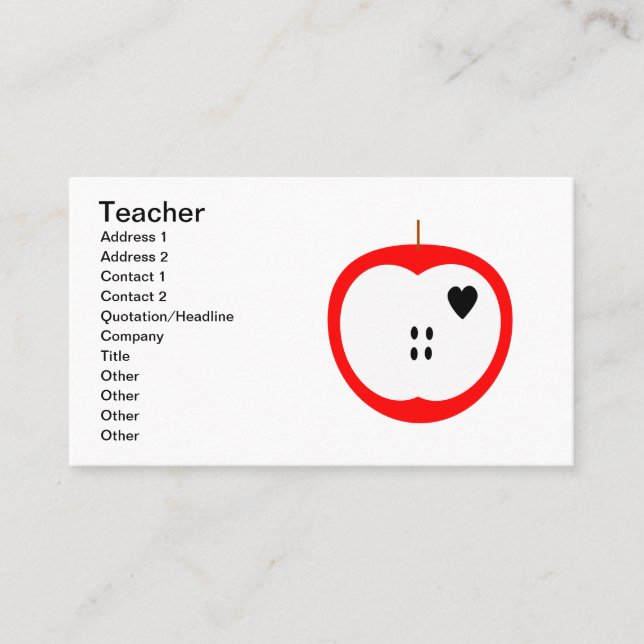 Carte De Visite Enseignant (Devant)