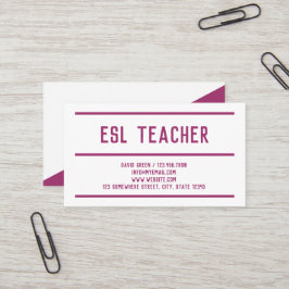 Carte De Visite Enseignant anglais ESL
