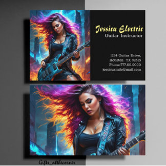 Carte de visite enseignant de guitare électrique