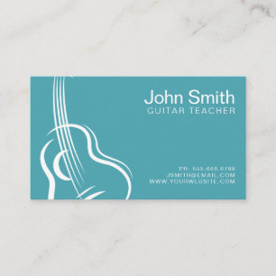 Carte de visite enseignant de la Guitare bleu turq