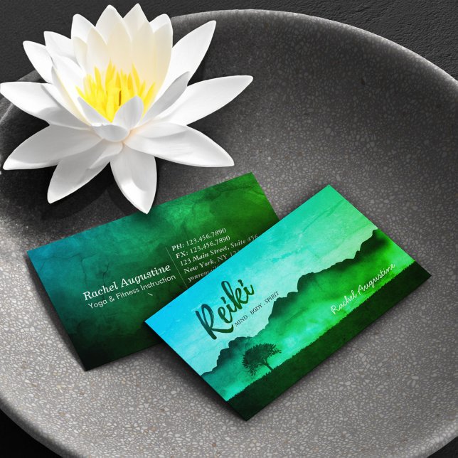 Carte De Visite Enseignant de médiation en yoga du Reiki naturel (Créateur téléchargé)