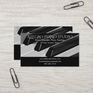 Carte De Visite Enseignant de musique piano classique simple