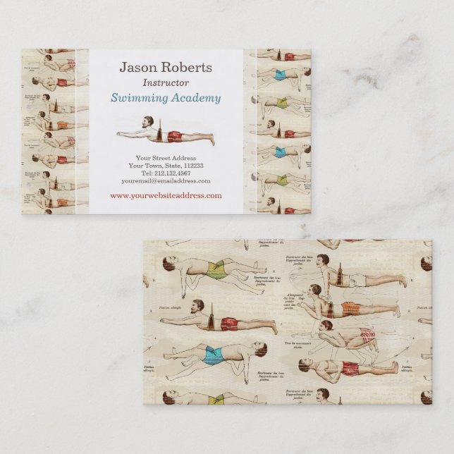 Carte De Visite Enseignant de natation à l'école de natation Vinta (Devant / Derrière)