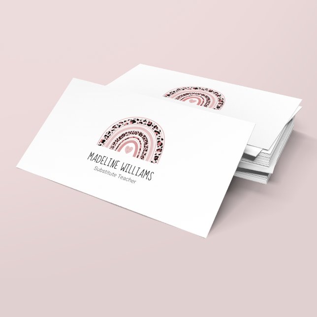 Carte de visite enseignant de remplacement du code (Créateur téléchargé)