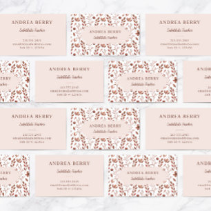 Carte De Visite Enseignant de substitution Brown Floral