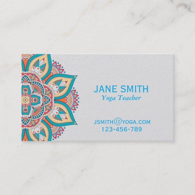 Carte De Visite Enseignant du yoga Yoga Instructeur mandala (Devant)