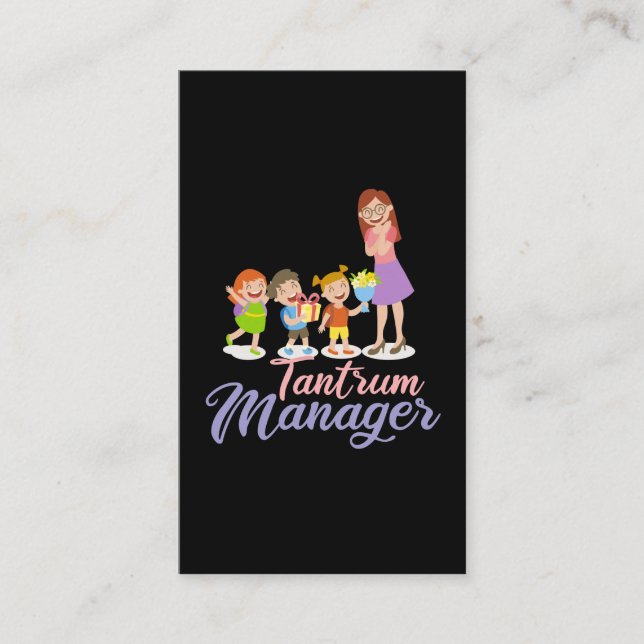 Carte De Visite Enseignant en garderie Tantrum Manager (Devant)