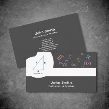 Carte de visite enseignant en mathématiques avec s