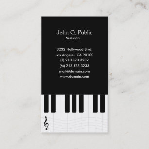 Carte De Visite Enseignant en piano Tutor