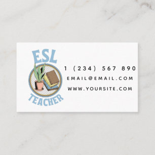 Carte De Visite Enseignant ESL Anglais Instructeur Langue Simple A