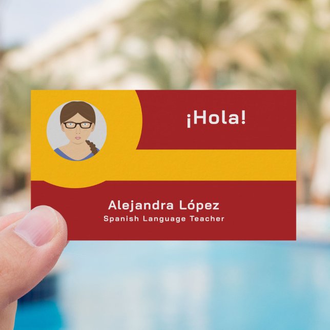 Carte de visite enseignant espagnol avec photo (Spanish Teacher Business Card)