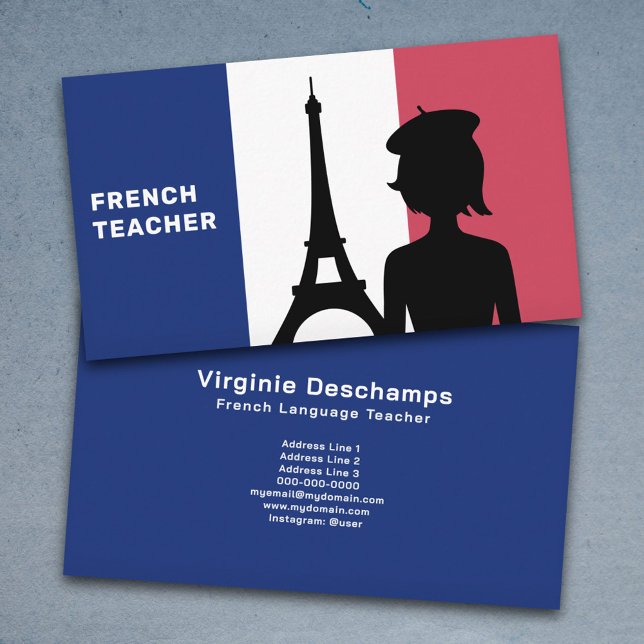 Carte De Visite Enseignant français (French Teacher Business Card)