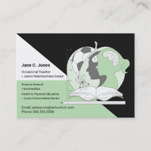 Carte De Visite Enseignant occasionnel École éducatrice pour enfan