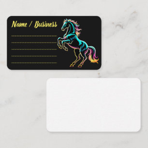 Carte De Visite Enseigne au néon Cheval Style Rétro Glitch