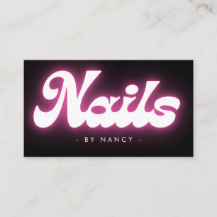 Carte De Visite Enseigne lumineuse rose néon Nail Tech Beauté