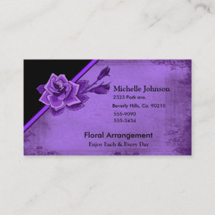 Carte De Visite Ensemble floral de rose ancien de pourpre