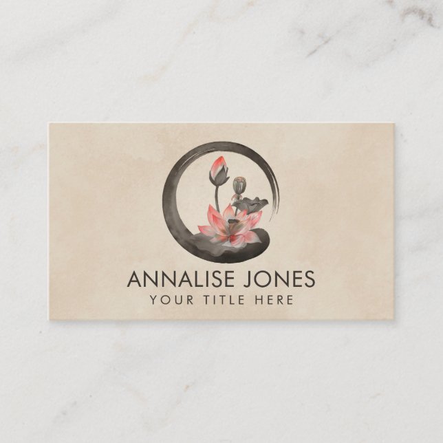 Carte De Visite Enso Zen Circle et Lotus (Devant)