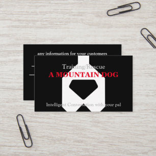 Carte De Visite entraînement de chien de montagne / secourt 