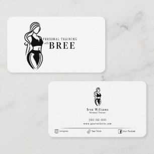 Carte De Visite Entraînement Personnel de Fitness Féminin Minimali