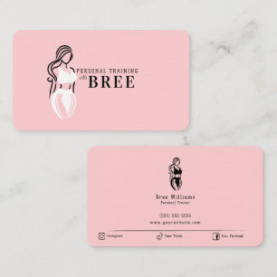 Carte De Visite Entraînement Personnel de Fitness Féminin Minimali