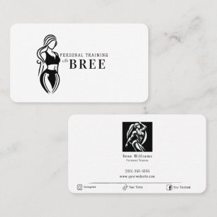 Carte De Visite Entraînement Personnel de Fitness Féminin Minimali