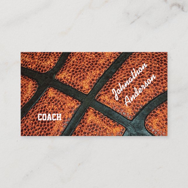 Carte De Visite Entraîneur autographié de l'Old Retro Basketball (Devant)