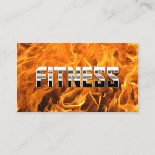 Carte De Visite Entraîneur créatif Flamme Metal Fitness