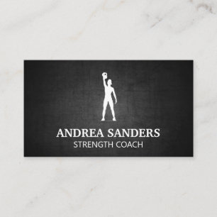 Carte De Visite Entraîneur d'aptitude   Femmes avec Kettle Bell