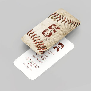 Carte De Visite Entraîneur de Baseball Baseball Rustique Monogramm