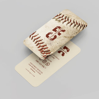 Carte De Visite Entraîneur de baseball Monogramme Initiales de bas