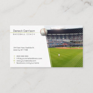 Carte De Visite Entraîneur de baseball   Photo du joueur