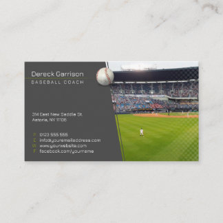 Carte De Visite Entraîneur de baseball | Photo du joueur