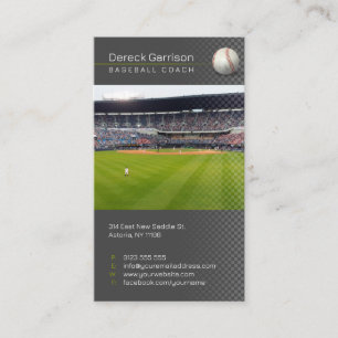 Carte De Visite Entraîneur de baseball   Photo du joueur
