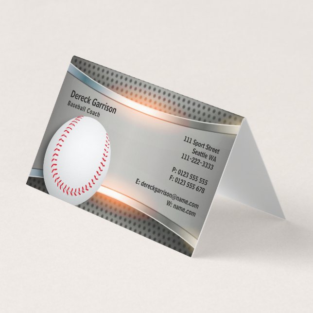 Carte De Visite Entraîneur de baseball | Professionnel (Devant)