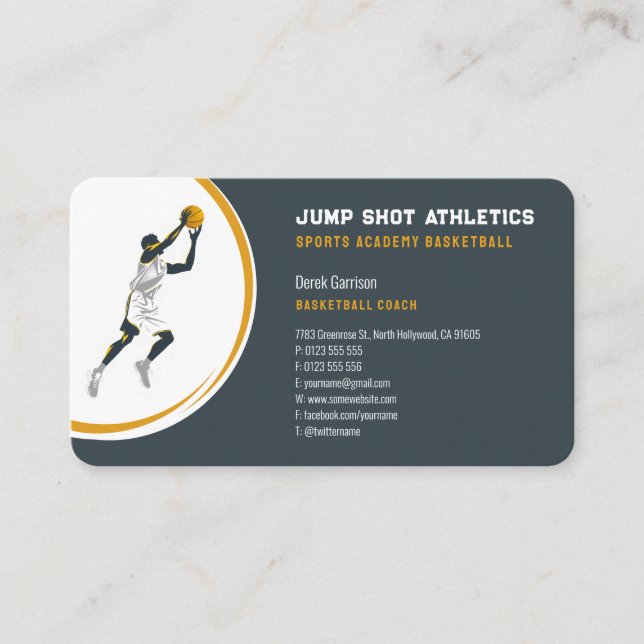 Carte De Visite Entraîneur de basket-ball | Formateur sportif (Devant)