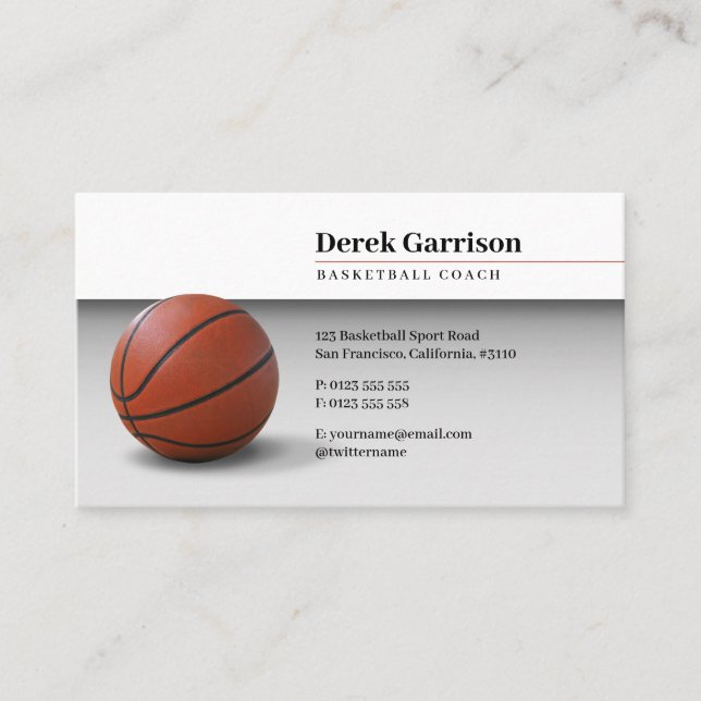 Carte De Visite Entraîneur de basket-ball | Formateur sportif (Devant)