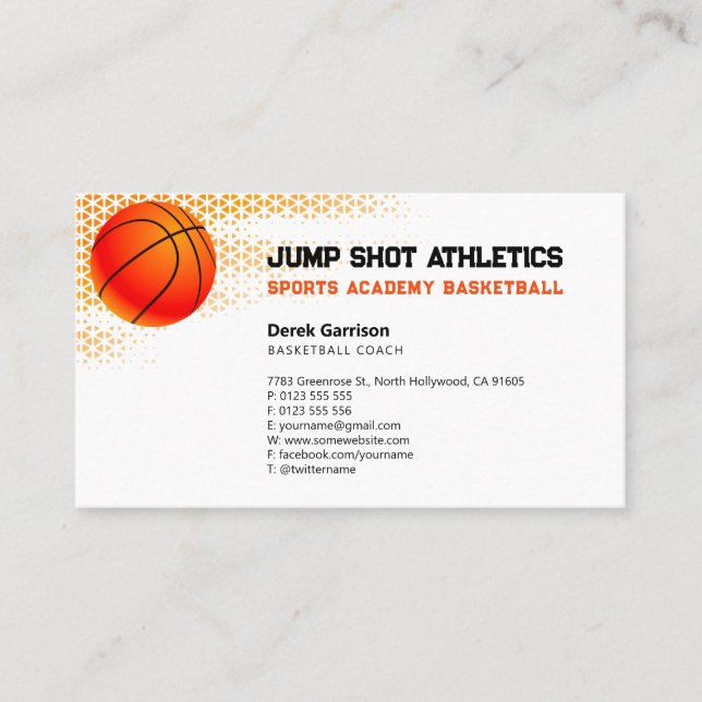 Carte De Visite Entraîneur de basket-ball | Formateur sportif (Devant)