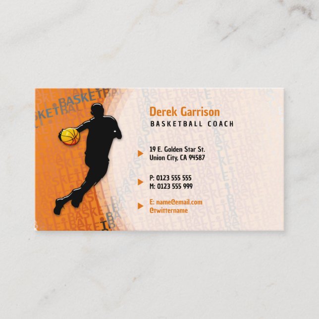Carte De Visite Entraîneur de basket-ball | Meilleur joueur (Devant)